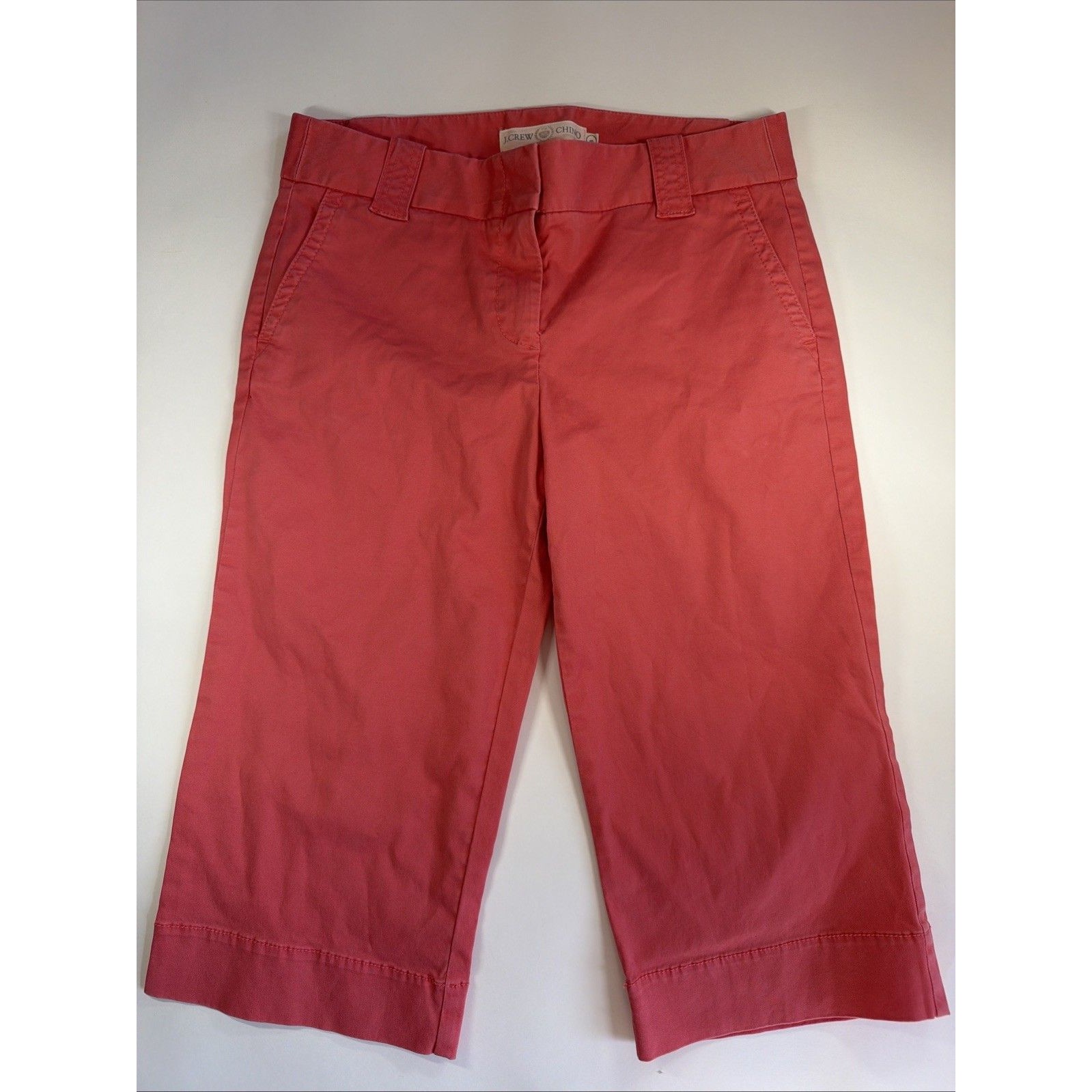 Jcrew Women’s Chino Cafe Capri Pants Pink Salmon Color Size 6